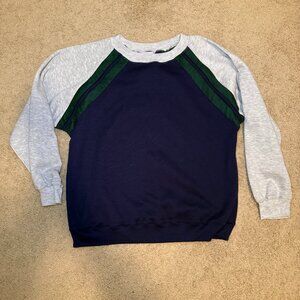 Big Creek Clothing Co Men’s XL Fleece Crewneck Sweatshirt Navy Blue Gray Green